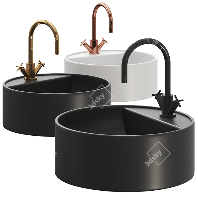 Slim Countertop Washbasin: Stylish & Space-saving 3D model image 1