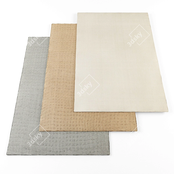 High-resolution Area Rugs (3 Pieces) 3D model image 1