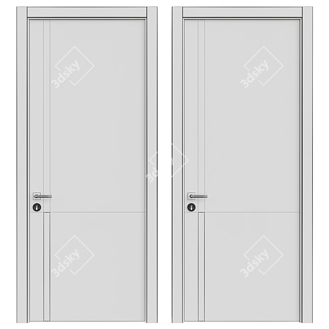 Modern Vray-Rendered Interior Door 3D model image 2