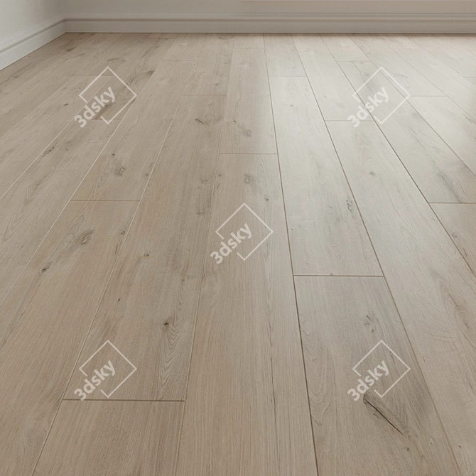 Premium Oak Laminate Flooring 3D model image 1