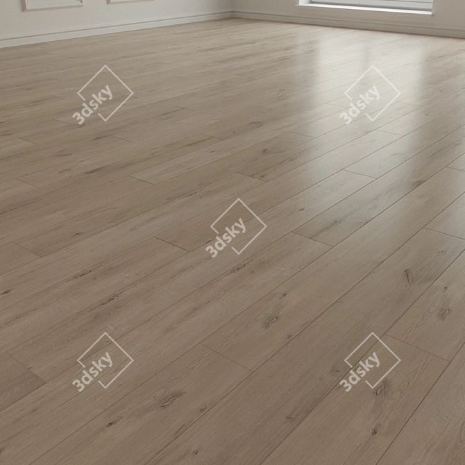 Premium Oak Laminate Flooring 3D model image 2