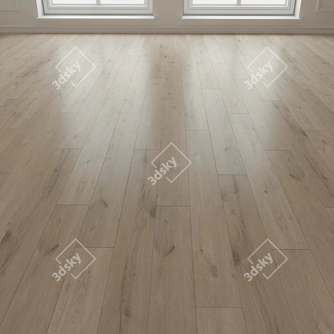 Premium Oak Laminate Flooring 3D model image 3