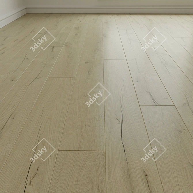 Premium Oak Wild Laminate Flooring 3D model image 1