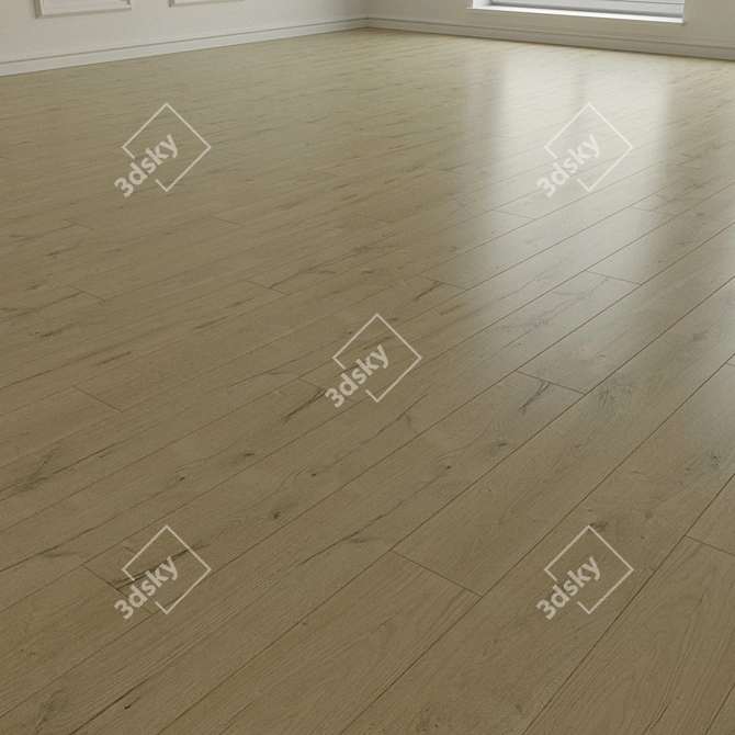 Premium Oak Wild Laminate Flooring 3D model image 2