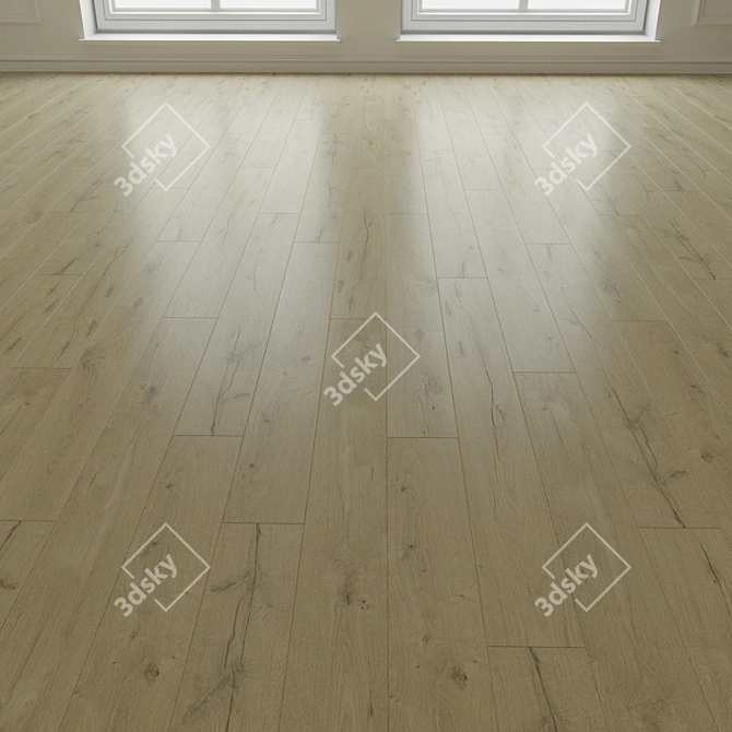 Premium Oak Wild Laminate Flooring 3D model image 3