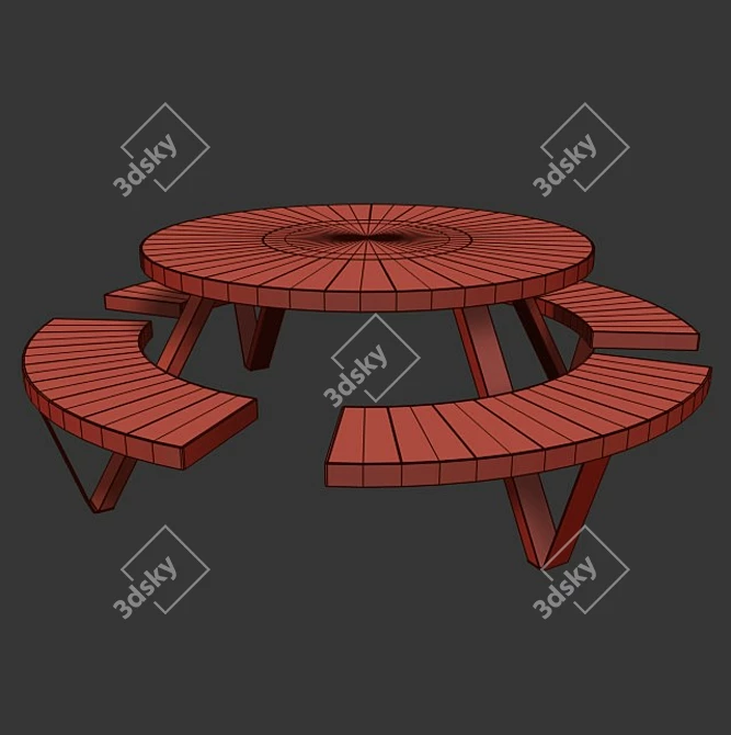 Title: PANTAGRUEL Bench - Modern and Stylish Outdoor Seating 3D model image 3