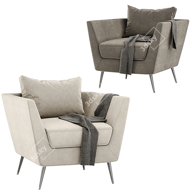 Ultra-Comfort MYNTA Armchair: Style meets Function 3D model image 3