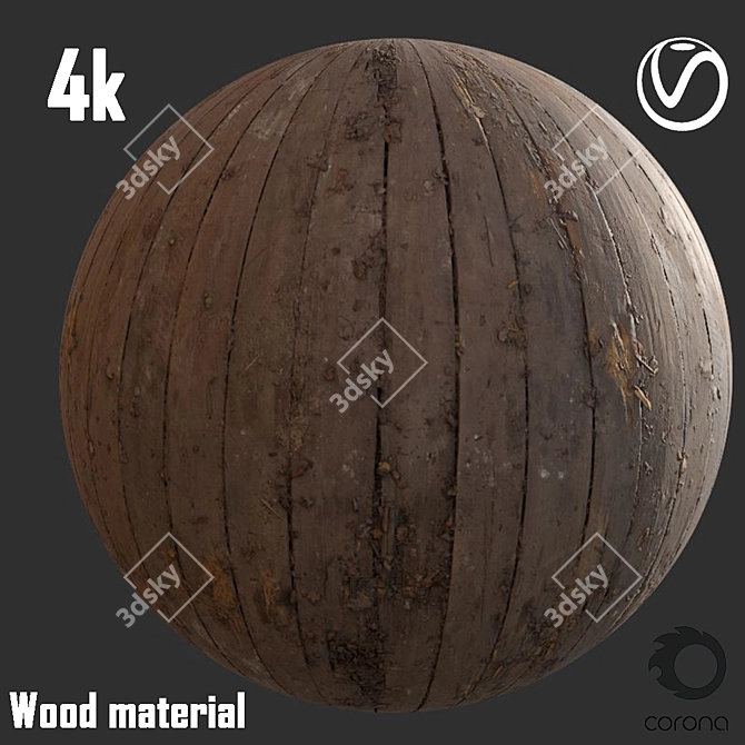 Vintage Weathered Wood 3D model image 1