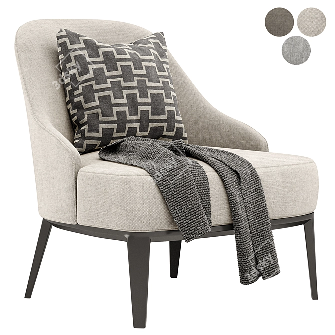 PARLA Design ATLAS Fabric Armchair: Vray, Corona, OBJ Formats 3D model image 1