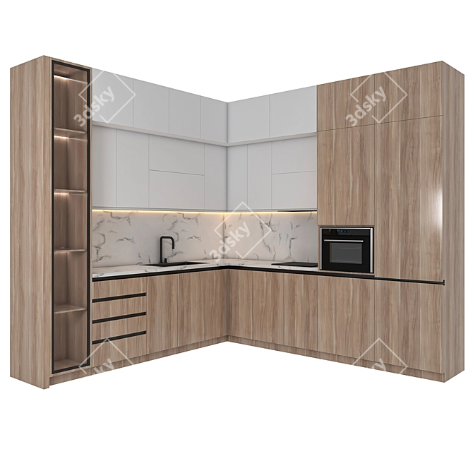 Sleek Kitchen Design Set 3D model image 1