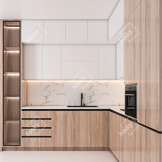 Sleek Kitchen Design Set 3D model image 3