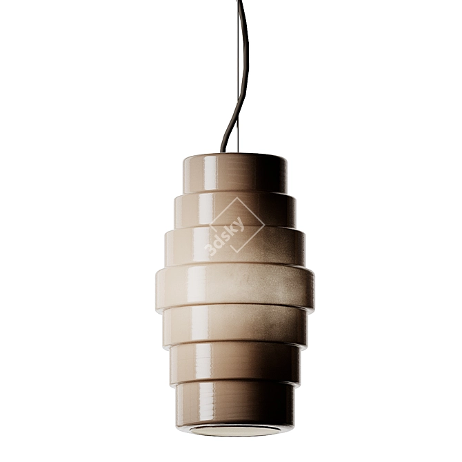 Elegant Blown Glass Pendant: VENINI ZOE 3D model image 3