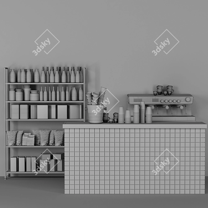 Minimalist Cafe: Coffee Maker, Breakfast, Spices 3D model image 5