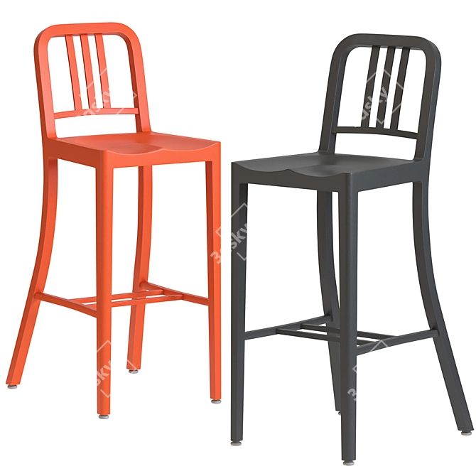 Emeco 111 Navy Barstool: Authentic and Stylish 3D model image 1