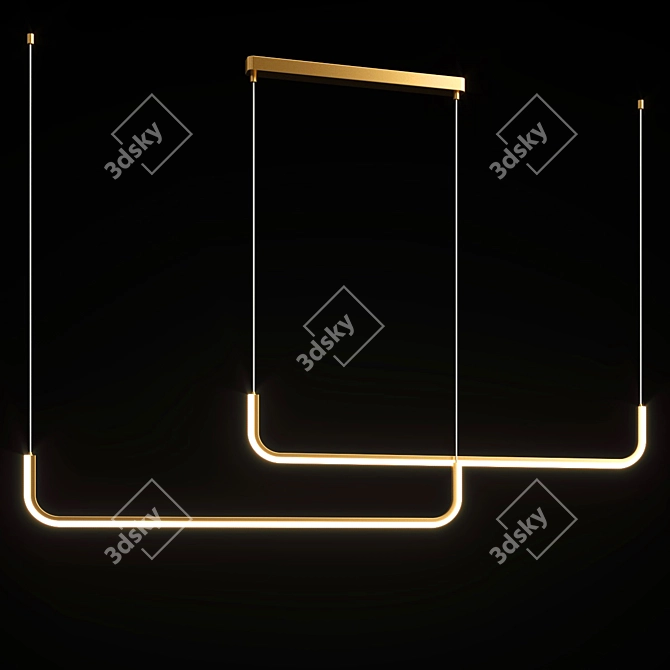 Elegant LED Strips Chandelier 3D model image 1