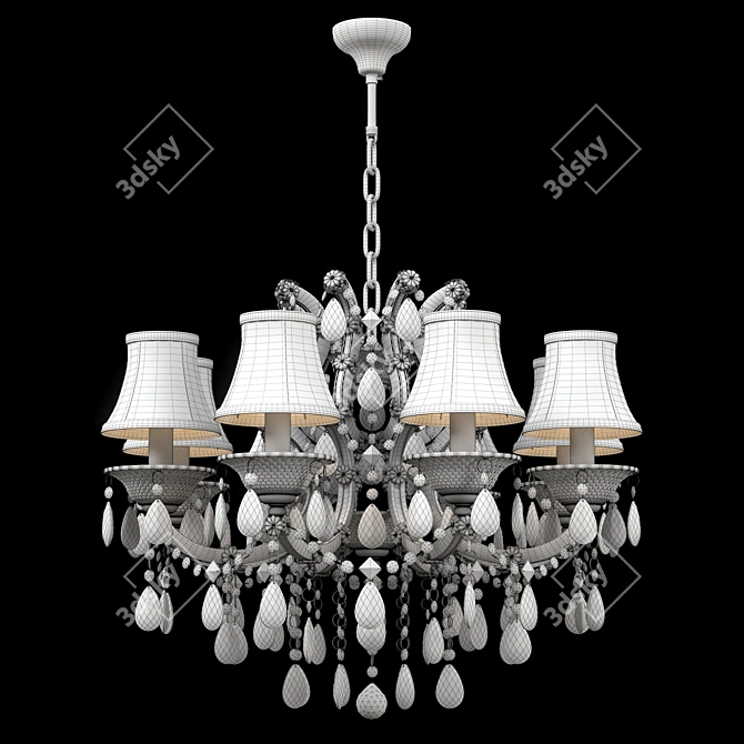 Princia White Crystal Pendant 3D model image 2