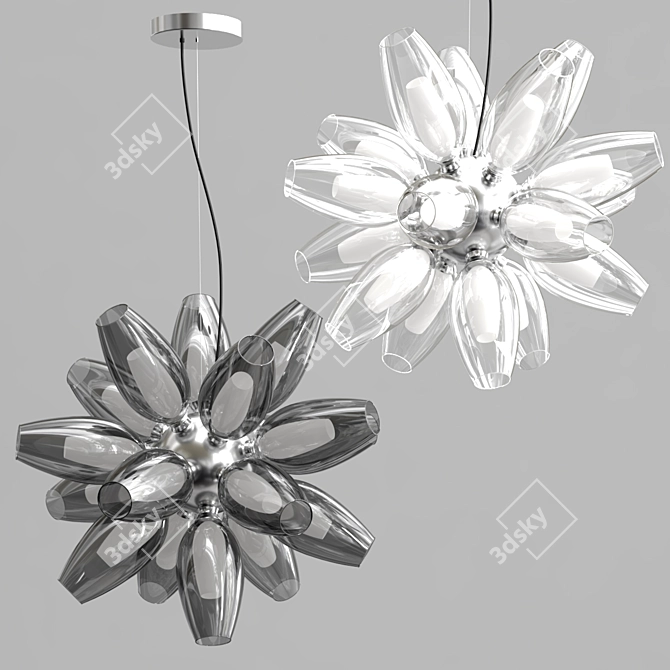 Transparent Chrome Pendant Light 3D model image 1