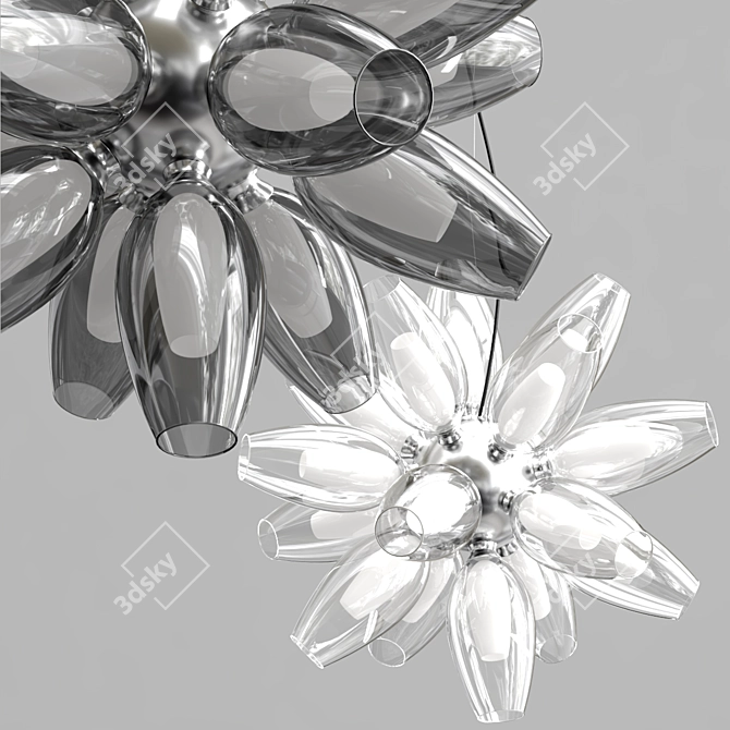 Transparent Chrome Pendant Light 3D model image 2