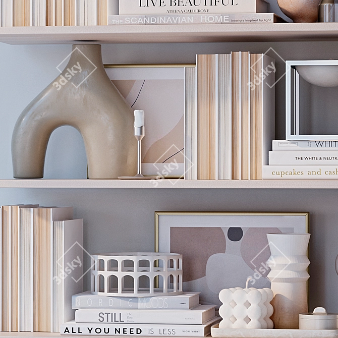 Stylish Decorative Shelves 3D model image 4