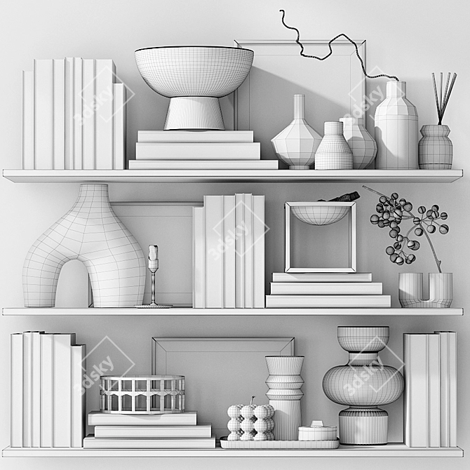 Stylish Decorative Shelves 3D model image 6