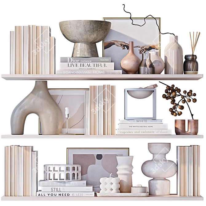 Stylish Decorative Shelves 3D model image 7