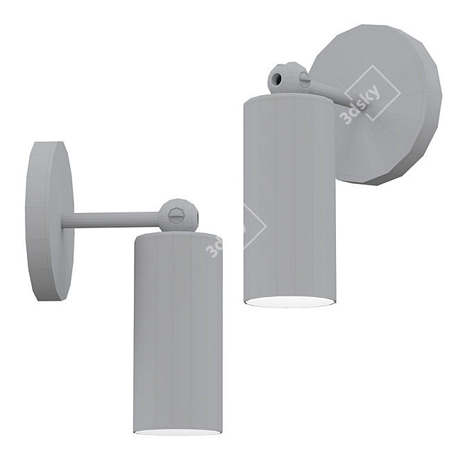 Modern Cylinder Sconce Light 3D model image 2