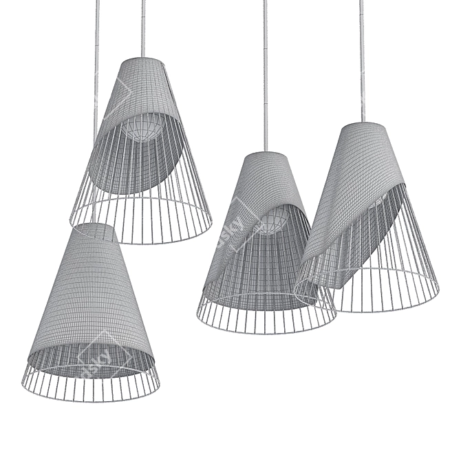 Sleek Conic Pendant Light 3D model image 2