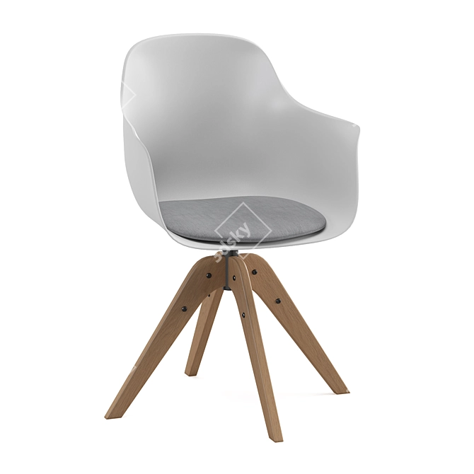 Sleek White Office Chair 3D model image 1