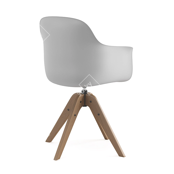 Sleek White Office Chair 3D model image 2