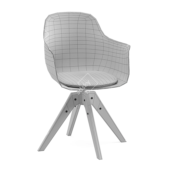 Sleek White Office Chair 3D model image 4