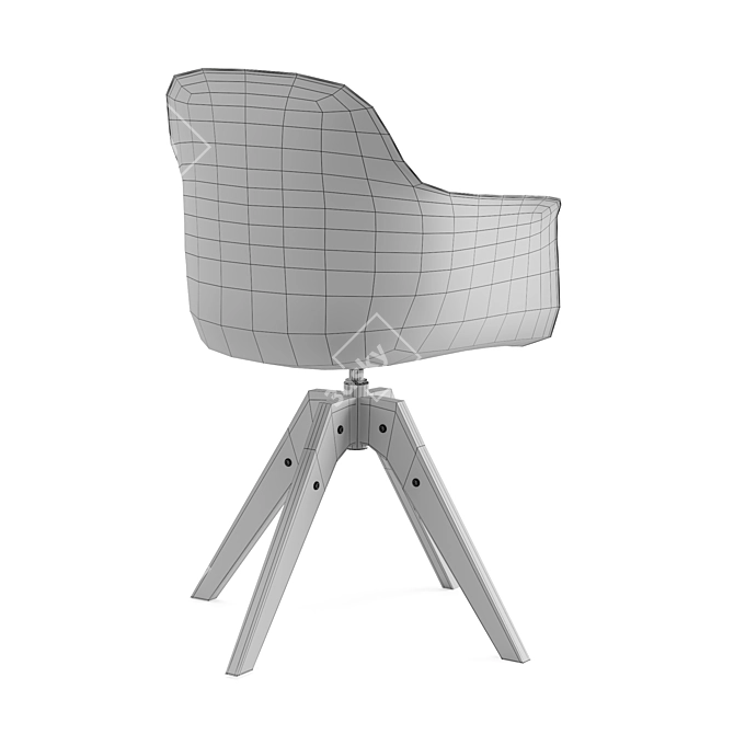 Sleek White Office Chair 3D model image 5