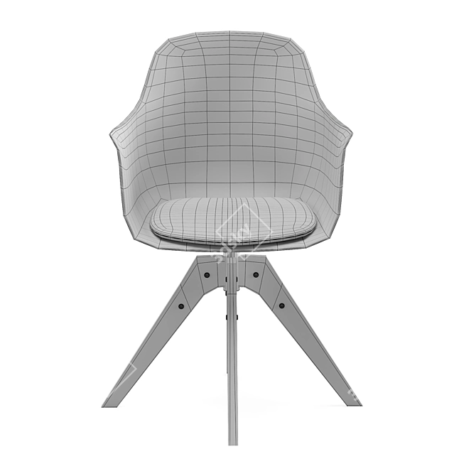 Sleek White Office Chair 3D model image 6