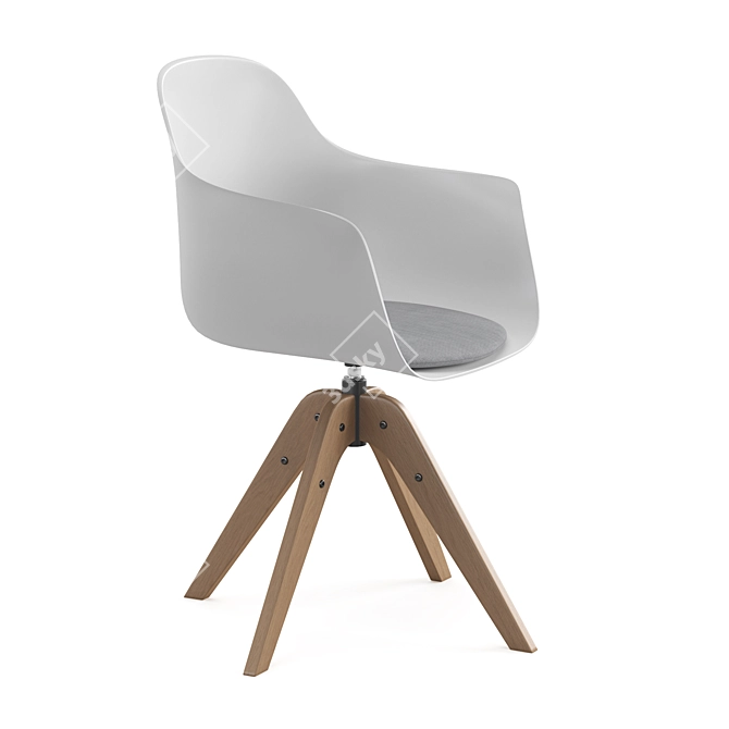 Sleek White Office Chair 3D model image 7