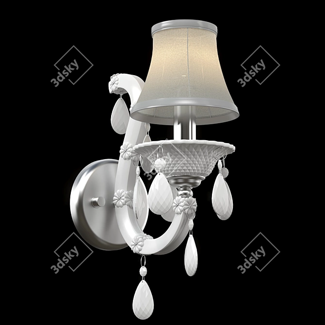 Elegant Crystal Waterfall Lamp 3D model image 1