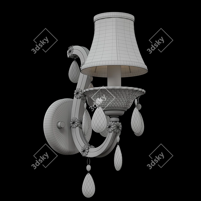 Elegant Crystal Waterfall Lamp 3D model image 2