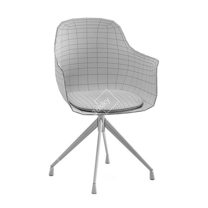 Modern Scandinavian Office Swivel Chair 3D model image 4