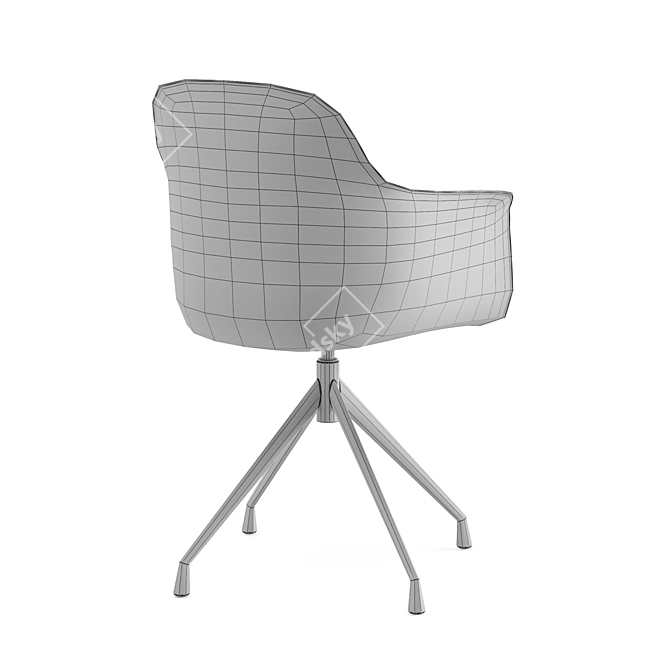 Modern Scandinavian Office Swivel Chair 3D model image 5