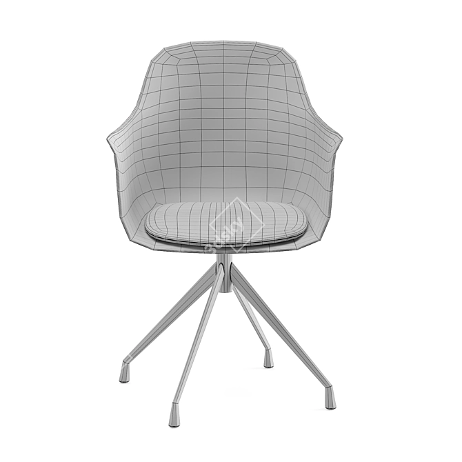 Modern Scandinavian Office Swivel Chair 3D model image 6