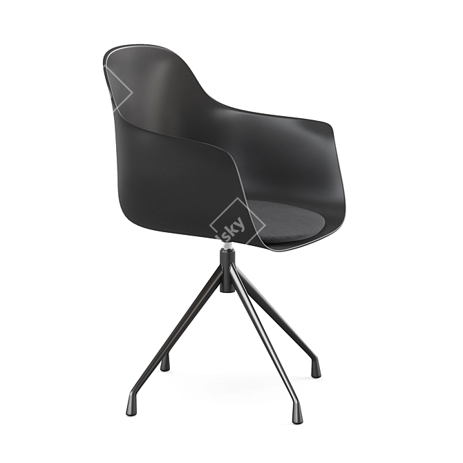 Modern Scandinavian Office Swivel Chair 3D model image 7