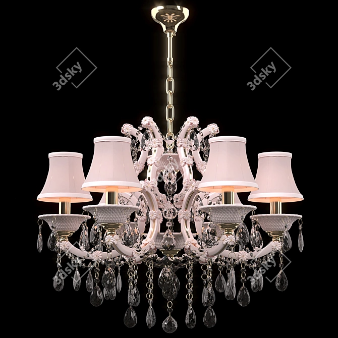 Elegant PRINCIA Pink Crystal Lamp 3D model image 1