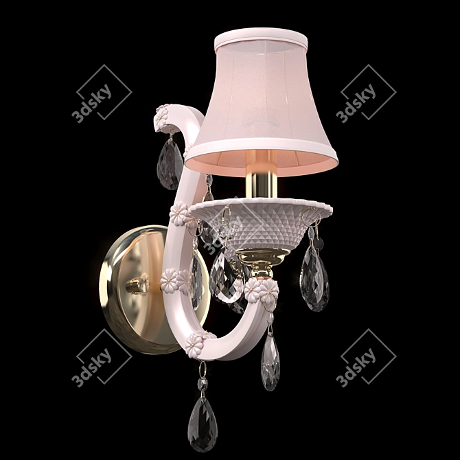 Elegant Crystal Waterfall Lamp 3D model image 1