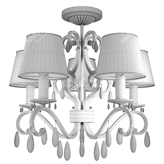 Elegant Parkdale 5-Light Chandelier 3D model image 4