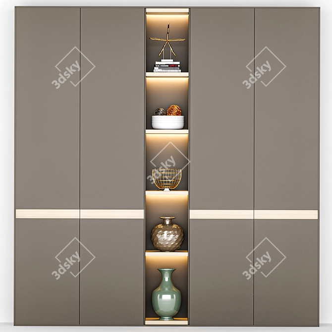 Spacious 3m Wardrobe Furniture 3D model image 3