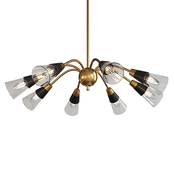 Elegant Ponti Chandelier 3D model image 1