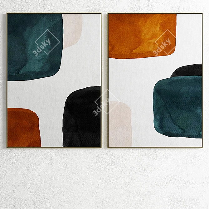 Title: Minimal Abstract Photo Frame Set 3D model image 5