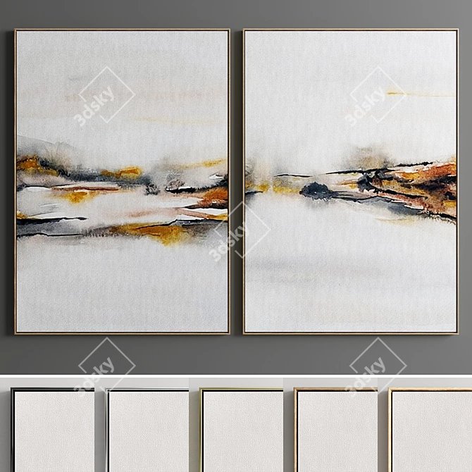 Modern Abstract Frame Set 3D model image 1