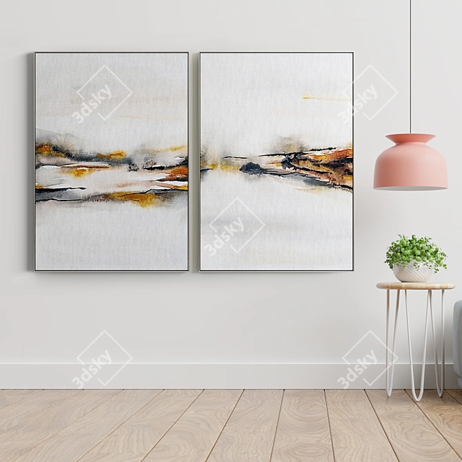 Modern Abstract Frame Set 3D model image 3