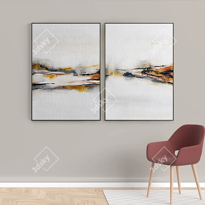 Modern Abstract Frame Set 3D model image 5