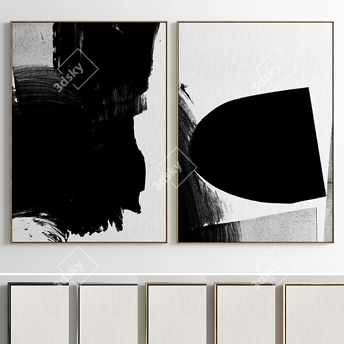 Minimal Abstract Photo Frames Set 3D model image 1