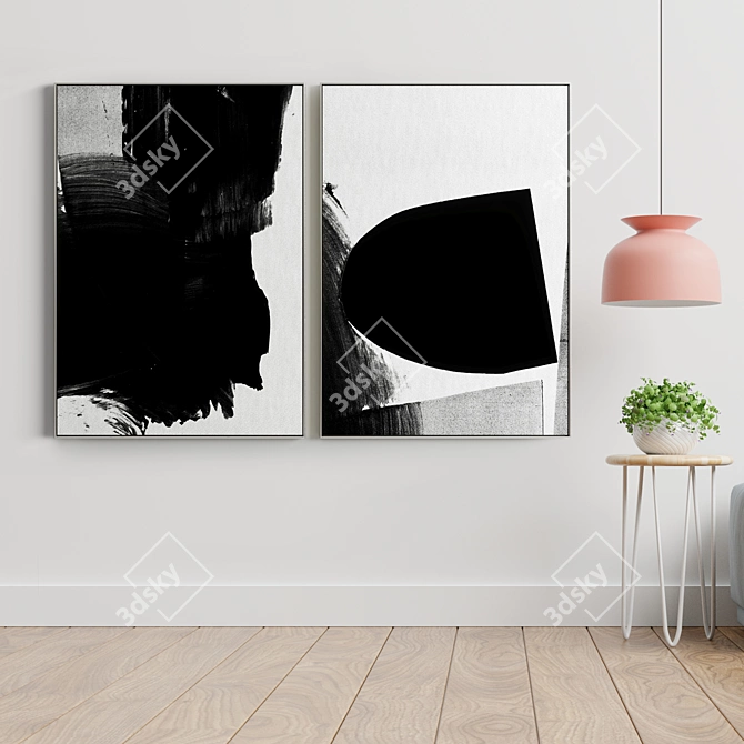 Minimal Abstract Photo Frames Set 3D model image 3